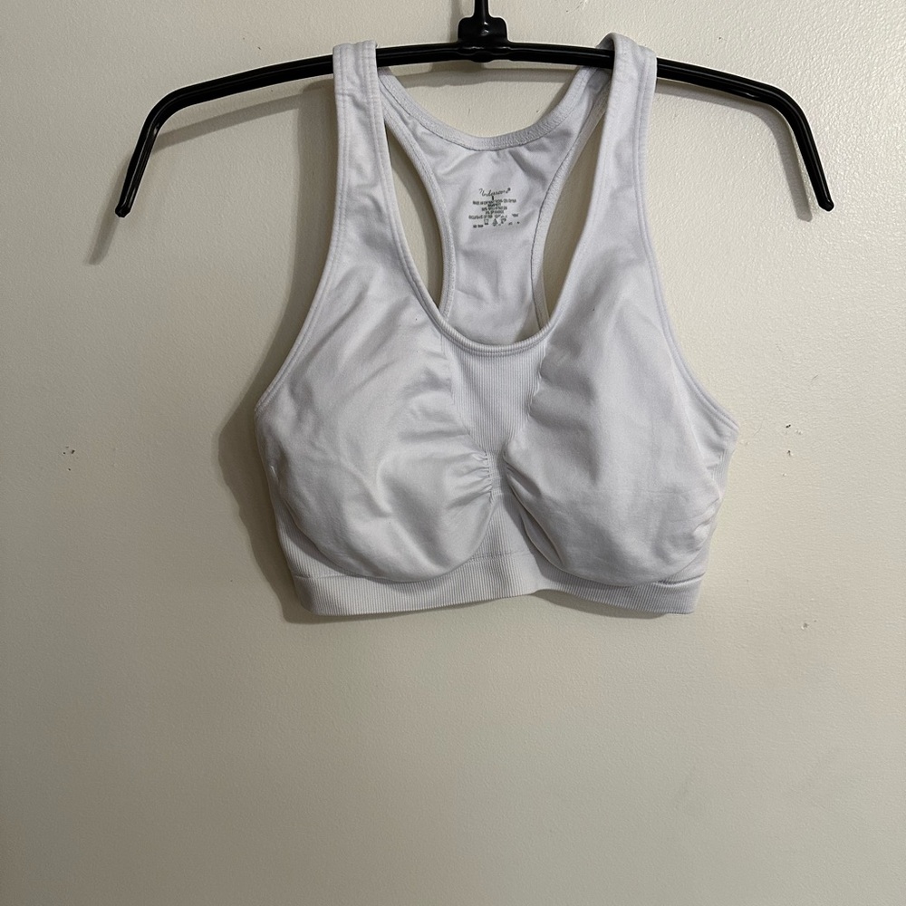 Underscore White Sports Bra,Size L